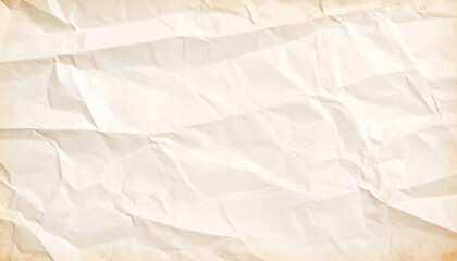 Obraz premium Crumpled paper texture with soft folds and subtle creases, creating vintage and distressed appearance, perfect for backgrounds or crafts