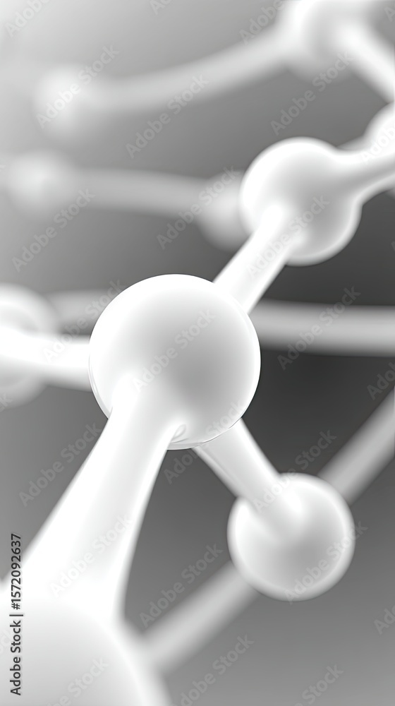 Poster abstract 3d rendering of a molecular structure with network points