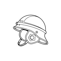 vector illustration of a helmet coloring page