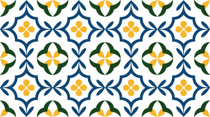 Seamless mediterranean tile pattern vector design for kitchen bathroom wall floor decor background