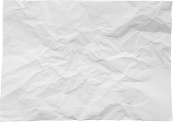white crumpled and creased recycle paper isolated on black background