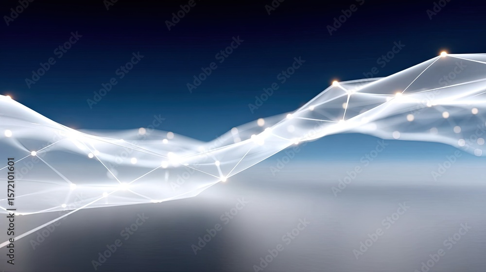 Poster abstract digital network connection wave