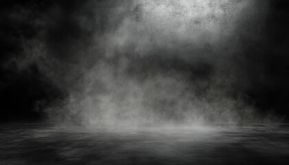 Dark grey rough wall texture background with faint smoke, spooky Halloween concept.