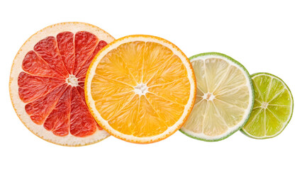 Dried and fresh citrus fruits wheel slices PNG set cocktail garnish decoration graphic resource