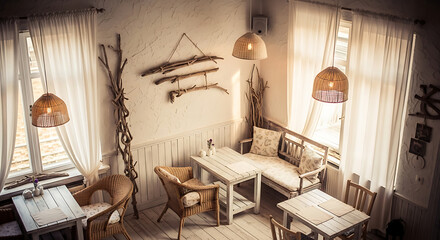 Coastal Cottage Charm: An Interior Design in Wicker and Wood