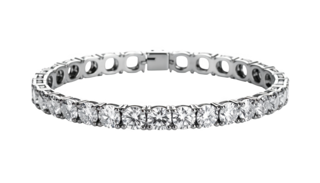 Luxury diamond bracelet isolated on transparent background