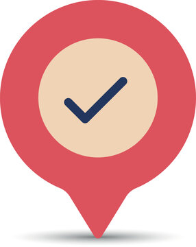 Checkmark Map Pin Icon - Location Marker for Travel Apps, Websites & Navigation Systems