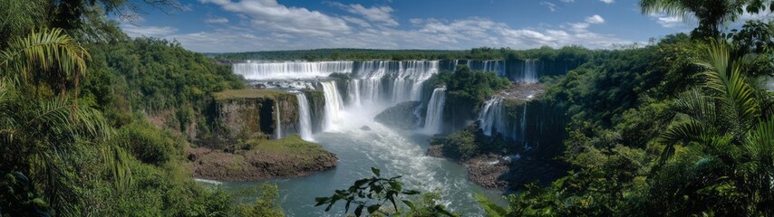 Fototapeta premium Iguazu falls adventure argentina hdr 360 degrees nature hdri view