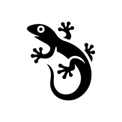 Naklejka premium Simple black lizard icon on transparent background. Minimalist vector reptile character perfect for nature apps, wildlife logos, and desert-themed designs. Clean flat illustration in SVG/PNG format.