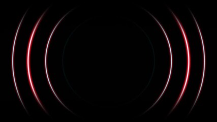 Abstract neon circle radio waves looping background. Searching process in futuristic interface. Radar signal concept. Vibrant neon background illustrates wireless communication. Neon radio wave signal - Powered by Adobe