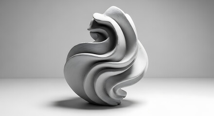 Abstract Plaster Swirl Sculpture