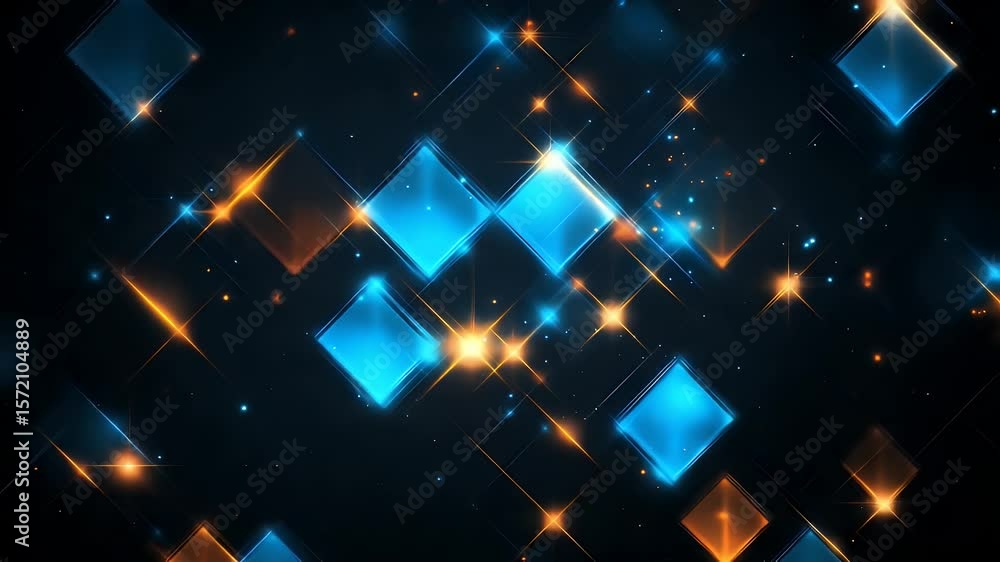 Aufkleber abstract space-like pattern with diamond shapes and glowing lines