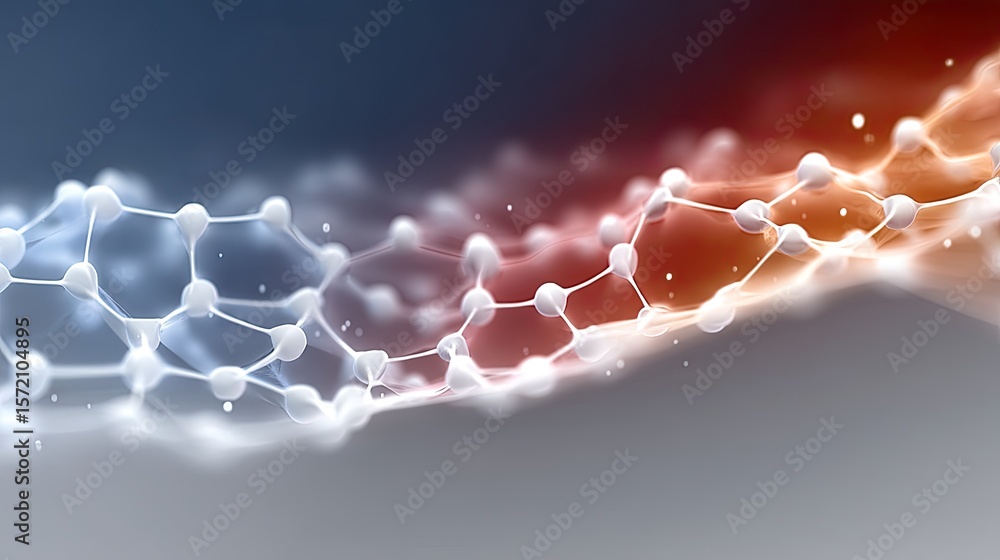 Aufkleber abstract molecular network background with glowing nodes