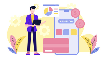 HR Lead Setting Up Remote Work Policies flat vector illustration