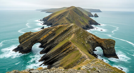 Dramatic Coastline: The Arches of Hartland Quay, Devon, England