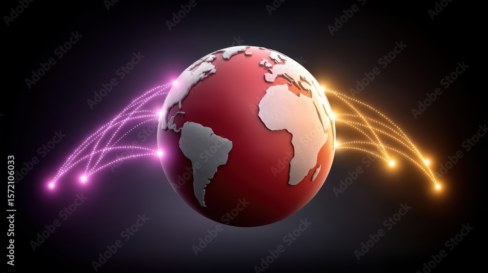 Poster intricate network of yellow lines on red earth, a captivating abstract design for diverse creative p