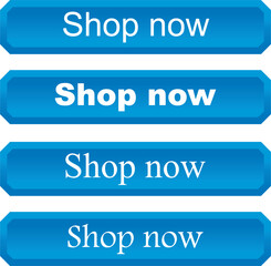 Shop now. Modern collection for web site. Online shopping. Click here, apply, buttons hand pointer clicking. Web design elements. Vector illustration