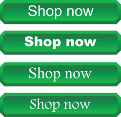 Shop now. Modern collection for web site. Online shopping. Click here, apply, buttons hand pointer clicking. Web design elements. Vector illustration