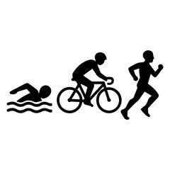 Fototapeta premium Triathlon icon in transparent background
