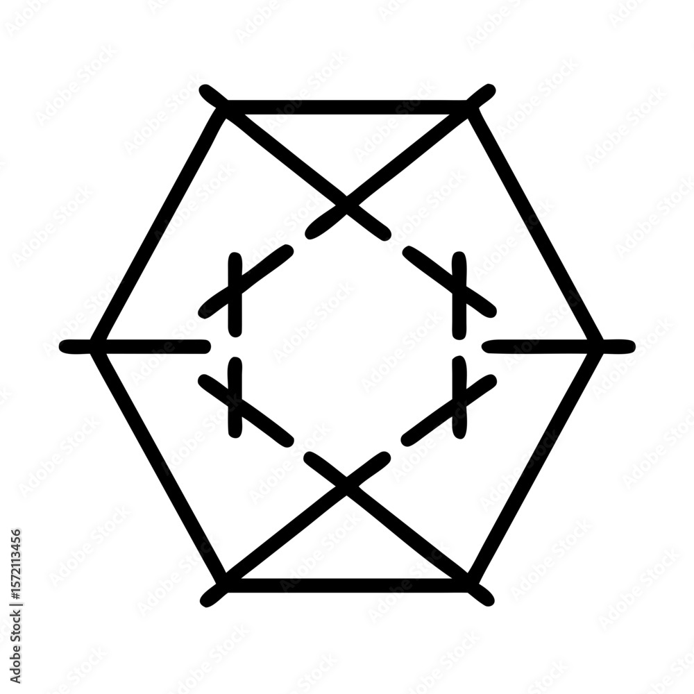 Aufkleber intricate hexagon design with intersecting lines creates geometric patterns