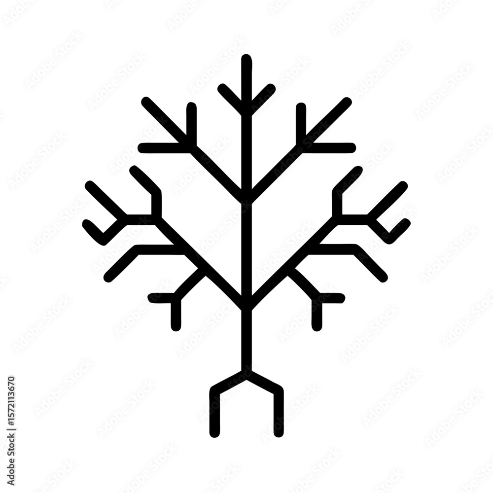 Poster unique tree structure with multiple branching directions in natural growth