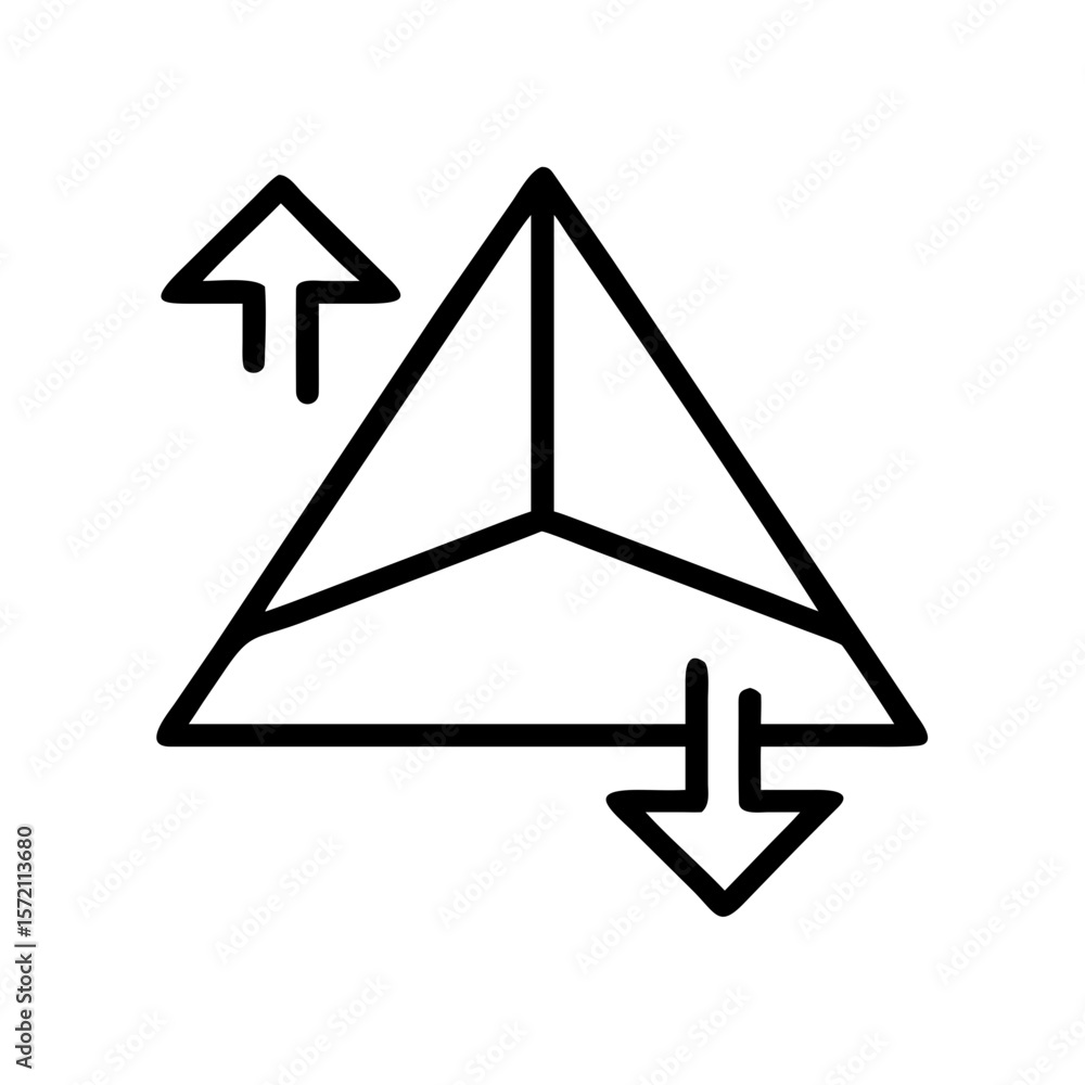 Aufkleber balanced triangle pointing up and down representing duality and stability