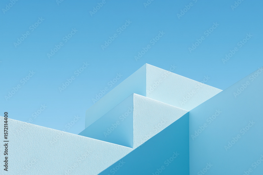 Poster overlapping semi-transparent washi-style patterns, vector abstract soft turquoise background.- ai-ge