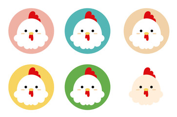 可愛いニワトリのアイコンセット/Cute Chicken Icon Set
