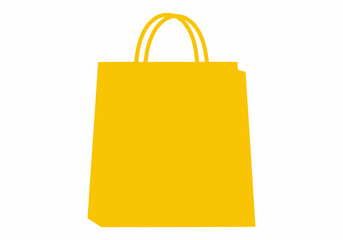 A bright yellow shopping bag icon, symbolizing sunny retail experiences, gifts, and cheerful purchases.