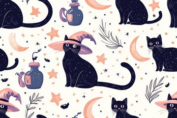 Halloween cats pattern