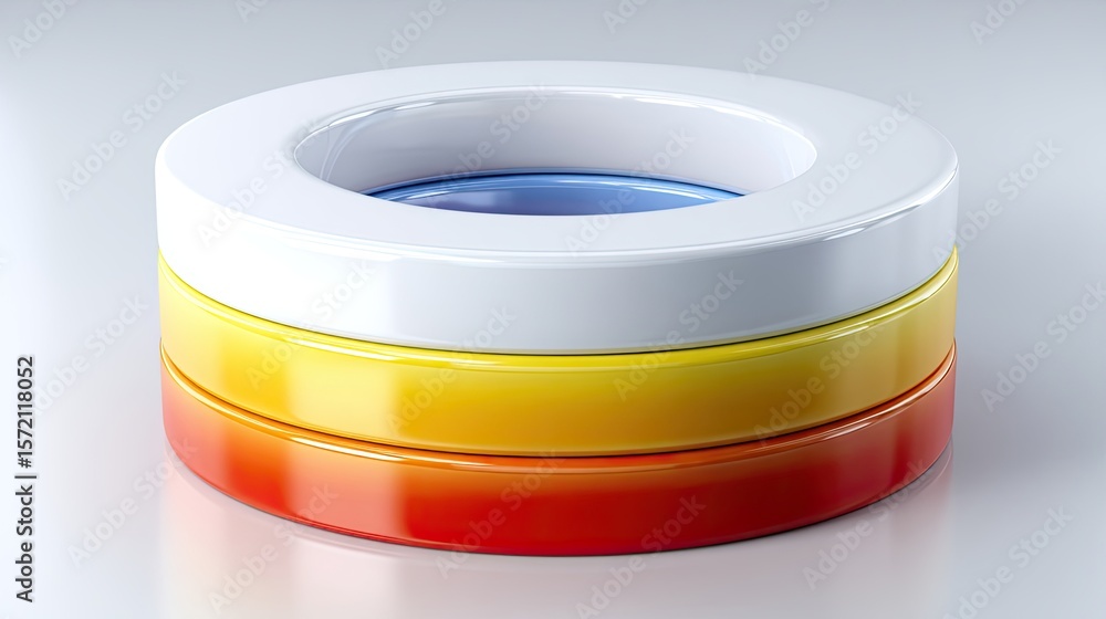 Poster Abstract 3D Stacked Ring Donut Chart with Gradient Colors