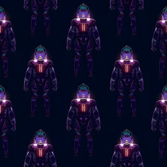 Seamless Pattern, Robot Army