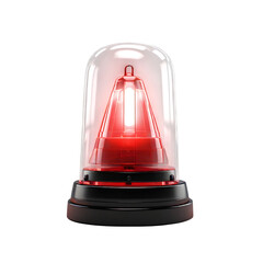 Red Emergency Beacon Light: Illuminated Glass, Modern Design, Dramatic Alert, Black Background, 3D Render, High-Resolution Image, Intense Warning Signal, Urgent Notification Concept.