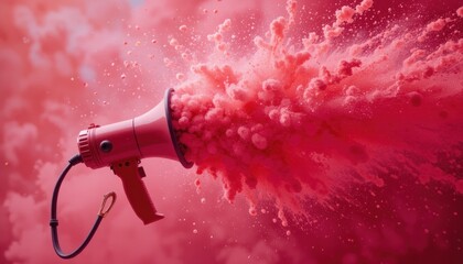 Pink Explosion: Megaphone and vibrant color burst