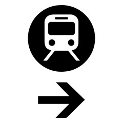 Subway train with arrow icon with transparent background symbolizing public transit and metro transportation  © Momo