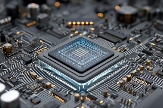 Computer motherboard circuit board technology cpu processor electronics engineering chip