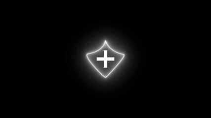 Glowing neon Plus icon isolated , positive icon. 4k video. - Powered by Adobe
