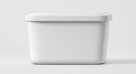 Blank white plastic food container