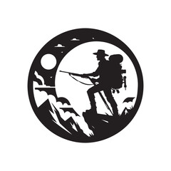 adventure vector silhouette clip art logo design illustration. travel design set collections.