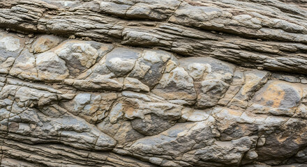 Striking Texture of Layered Rock Formation A Detailed Close-Up
