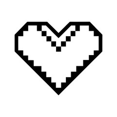 Pixel heart vector art retro love icon for designs