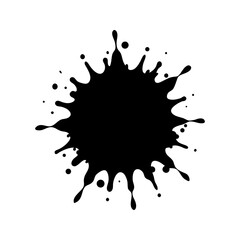 Black ink splatter vector illustration isolated on white background