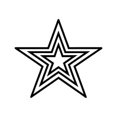 Fototapeta premium Geometric star outline vector illustration isolated on a white background