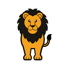Cute lion vector illustration cartoon king of jungle art isolated on white background