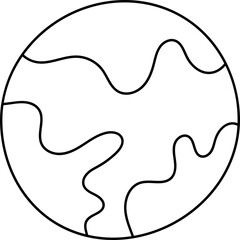 Flat Colorful Planets Space Icon