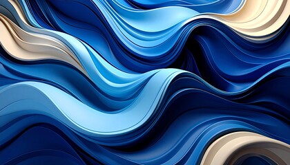 Fototapeta premium Abstract Blue Waves Background Texture Art