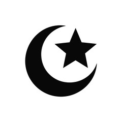 Islam religious symbol star and crescent icon