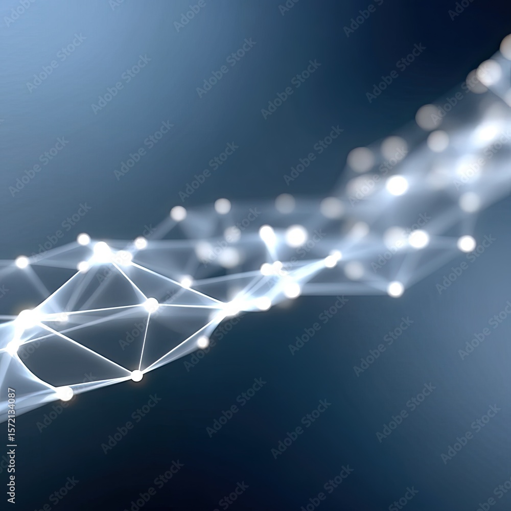 Poster abstract polygonal network flow representing tech connection