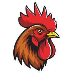 Bold Rooster Head Fierce and Proud illustration