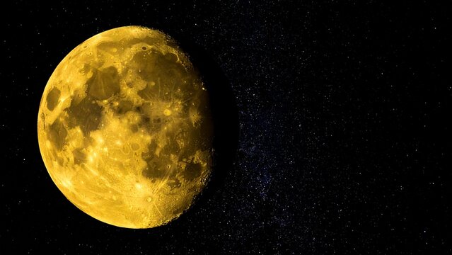 空に煌めく満月のイメージ 背景素材 16:9サイズ AI生成素材